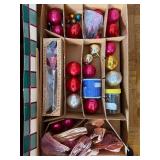 Vintage Glass Christmas Ornaments Lot w/ Old World Finial Tree Topper