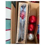 Vintage Glass Christmas Ornaments Lot w/ Old World Finial Tree Topper
