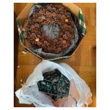 Natural Pinecone Wreath w/ Christmas String Lights Decor Lot 18in