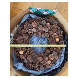 Natural Pinecone Wreath w/ Christmas String Lights Decor Lot 18in
