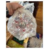 Vintage Christmas Ornament & Nativity Lot Straw Stars Santa Fruit Decor