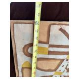 Vintage Abstract Batik Textile Wall Art Music Instruments Signed 24in