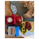 Vintage German Folk Art Toy Grocery Store w Drawers & Accessories and Storage Trunk