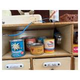 Vintage German Folk Art Toy Grocery Store w Drawers & Accessories and Storage Trunk