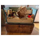 Vintage German Folk Art Toy Grocery Store w Drawers & Accessories and Storage Trunk