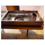 Vintage Mid Century Modern Wood Planter Stand 48in Double Box