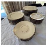Vintage Lenox Ivory China Plate Set Silver Rim 48 Pc Service for 12