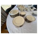 Vintage Lenox Ivory China Plate Set Silver Rim 48 Pc Service for 12