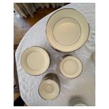 Vintage Lenox Ivory China Plate Set Silver Rim 48 Pc Service for 12