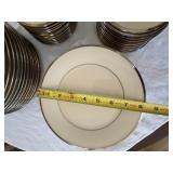 Vintage Lenox Ivory China Plate Set Silver Rim 48 Pc Service for 12
