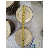 Vintage Lenox Ivory China Plate Set Silver Rim 48 Pc Service for 12