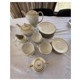 Vintage Eschenbach Roswitha Made in Germany-US-Zone Ivory Porcelain Tea Coffee Set Gold Trim Partial Service