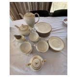 Vintage Eschenbach Roswitha Made in Germany-US-Zone Ivory Porcelain Tea Coffee Set Gold Trim Partial Service