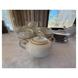 Vintage Eschenbach Roswitha Made in Germany-US-Zone Ivory Porcelain Tea Coffee Set Gold Trim Partial Service