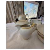 Vintage Eschenbach Roswitha Made in Germany-US-Zone Ivory Porcelain Tea Coffee Set Gold Trim Partial Service