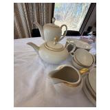 Vintage Eschenbach Roswitha Made in Germany-US-Zone Ivory Porcelain Tea Coffee Set Gold Trim Partial Service