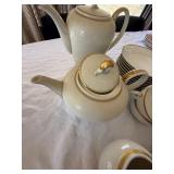 Vintage Eschenbach Roswitha Made in Germany-US-Zone Ivory Porcelain Tea Coffee Set Gold Trim Partial Service