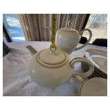 Vintage Eschenbach Roswitha Made in Germany-US-Zone Ivory Porcelain Tea Coffee Set Gold Trim Partial Service