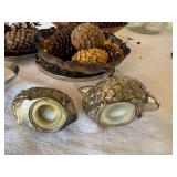 Vintage Silverplate Decor Lot Quail Shakers Inox Jar Tray Trivet