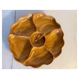 Waikiki Woods Monkey Pod Wood Lazy Susan Serving Tray w Spoon 16in