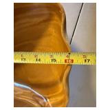 Waikiki Woods Monkey Pod Wood Lazy Susan Serving Tray w Spoon 16in
