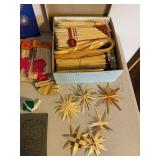 Vintage Straw Ornament Making Supply Lot German Craft Materials Book