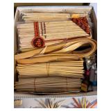 Vintage Straw Ornament Making Supply Lot German Craft Materials Book
