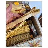 Vintage Straw Ornament Making Supply Lot German Craft Materials Book