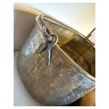 Antique Brass Copper Wash Tub & Oval Bed Warmer 2 Pc Primitive Lot