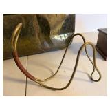 Antique Brass Copper Wash Tub & Oval Bed Warmer 2 Pc Primitive Lot