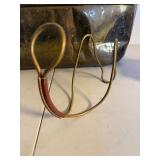 Antique Brass Copper Wash Tub & Oval Bed Warmer 2 Pc Primitive Lot