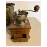 Antique Brass Copper Wash Tub & Oval Bed Warmer 2 Pc Primitive Lot