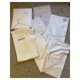 Vintage Damask Linen Tablecloth Lot White Ivory Table Linens 6 Pc