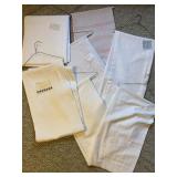Vintage Damask Linen Tablecloth Lot White Ivory Table Linens 6 Pc