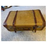 Vintage Hard Shell Suitcase w/ Norddeutscher Lloyd Bremen Label