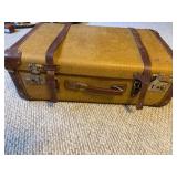 Vintage Hard Shell Suitcase w/ Norddeutscher Lloyd Bremen Label