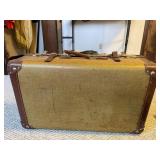 Vintage Hard Shell Suitcase w/ Norddeutscher Lloyd Bremen Label