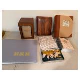 Lot of 7 Photo Albums Scrapbooks Address Book Wood Frame Box