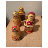 Vintage Wooden Russian Nesting Dolls Matryoshka Mixed Lot of 3 Sets