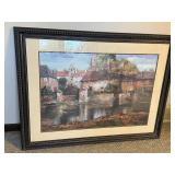 Roger Duvall Framed Village Landscape Print Sonoma Wood Frame