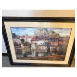 Roger Duvall Framed Village Landscape Print Sonoma Wood Frame