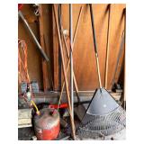 Large Collection of Yard Tools including Husqvarna Weed Trimmer