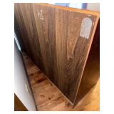Vintage Rosewood Danish MCM Sliding Tambour Door Credenza Cabinet with Pull Out Drawers for Storage