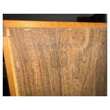 Vintage Rosewood Danish MCM Sliding Tambour Door Credenza Cabinet with Pull Out Drawers for Storage