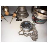Vintage Barware & Silverplate Decor Lot Shaker Pourers Candle Holder