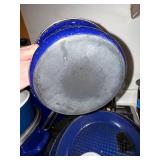 Chantal Blue Enamel Cookware Lot Pots Pans Food Mill Ramekin Used Set