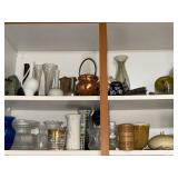 Mixed Vintage Vase & Decorative Glassware Lot Copper Ceramic Glass