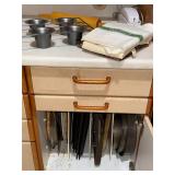 Mixed Kitchen Bakeware Lot Pans Racks Rolling Pin Towels Used
