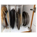 Mixed Kitchen Bakeware Lot Pans Racks Rolling Pin Towels Used