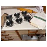 Mixed Kitchen Bakeware Lot Pans Racks Rolling Pin Towels Used